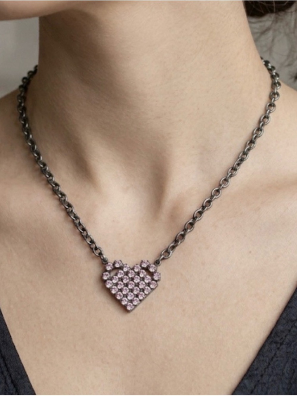 Sabika Crystal Heart Pendant Necklace - Women Jewelry
